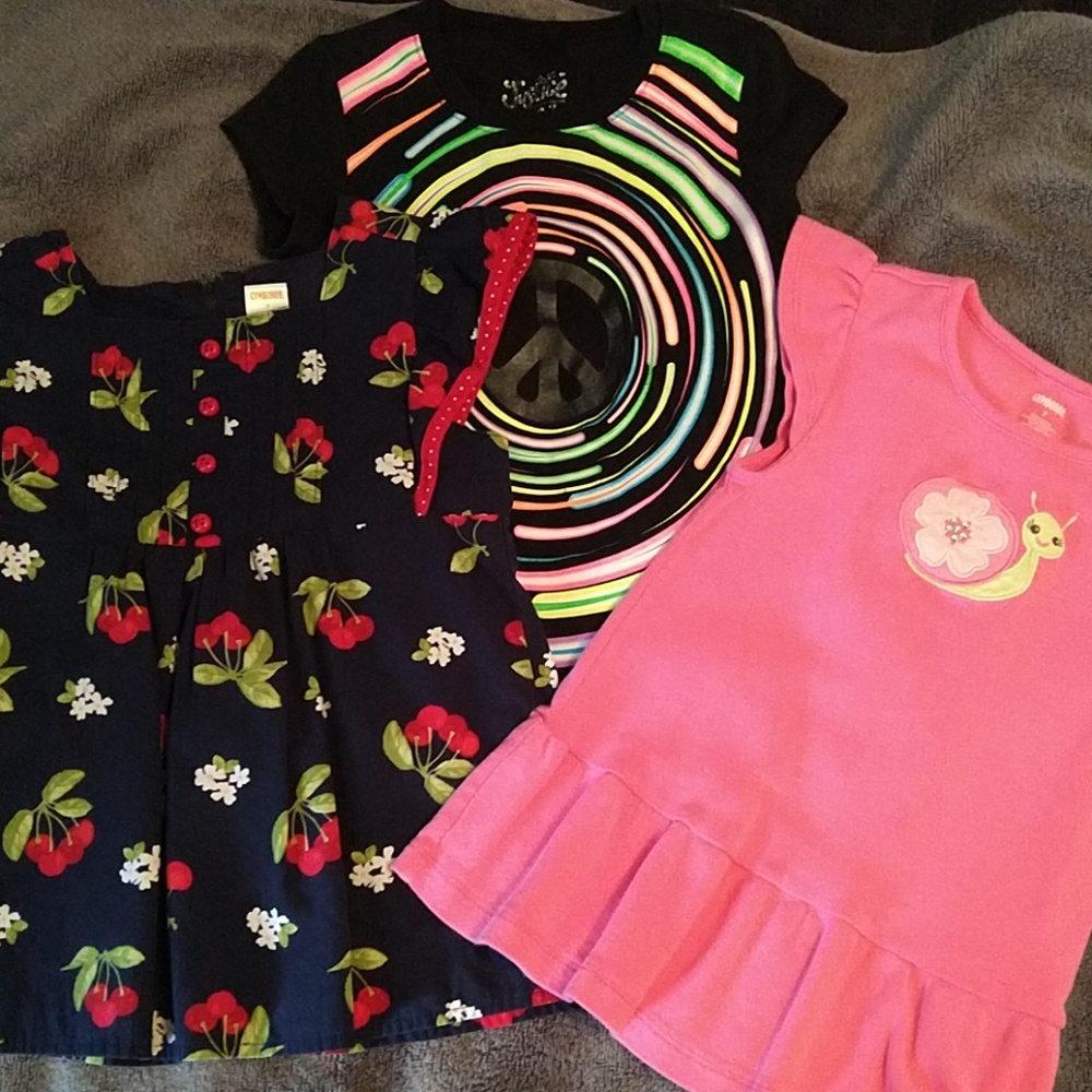 Lot of 3 size 7 girls summer shirts